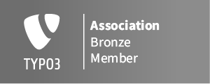 TYPO3 Association badge which shows, that the website author is an associated TYPO3-bronze-member.